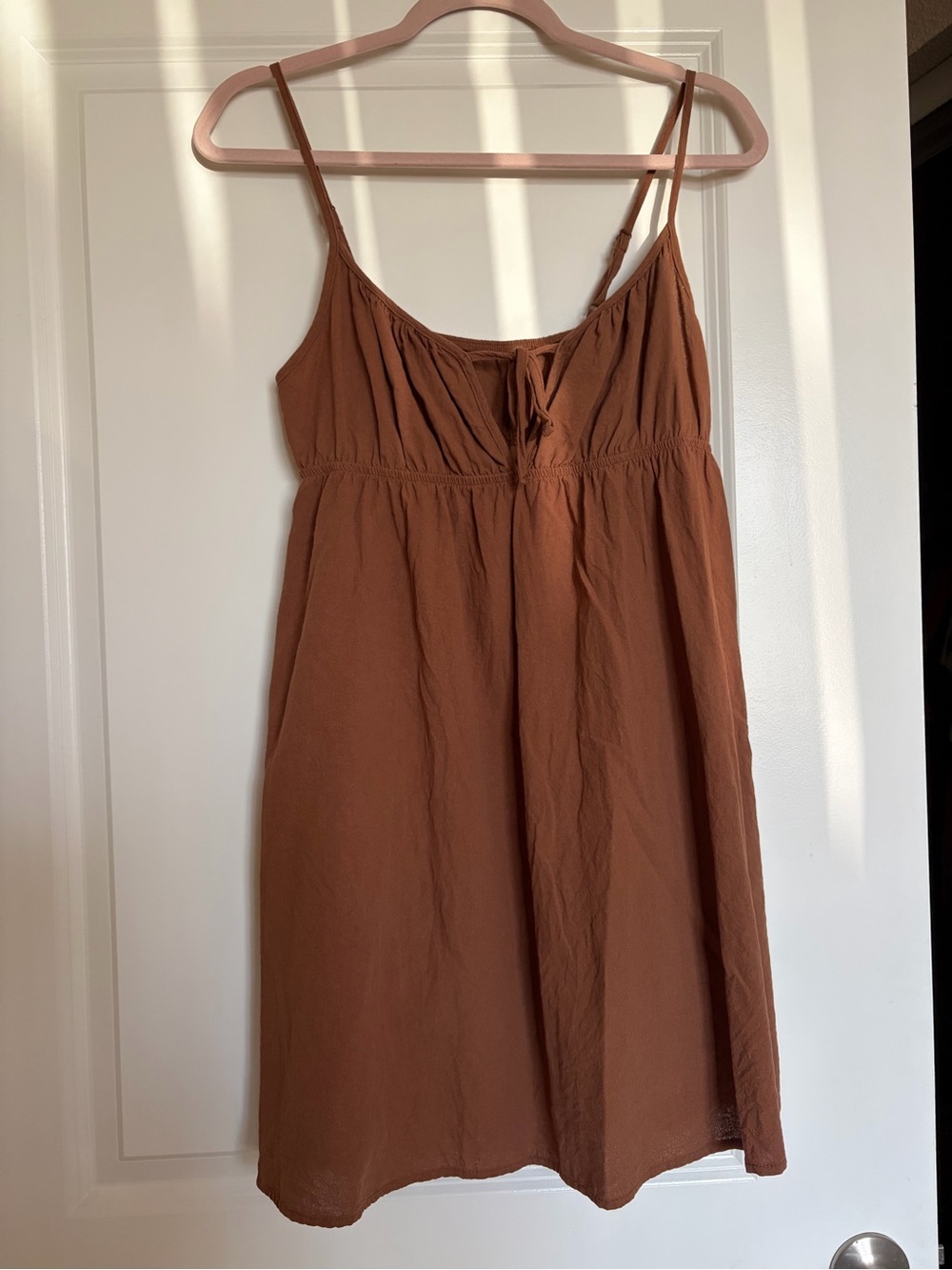 SHEIN Rust Brown Spaghetti Strap Mini Dress